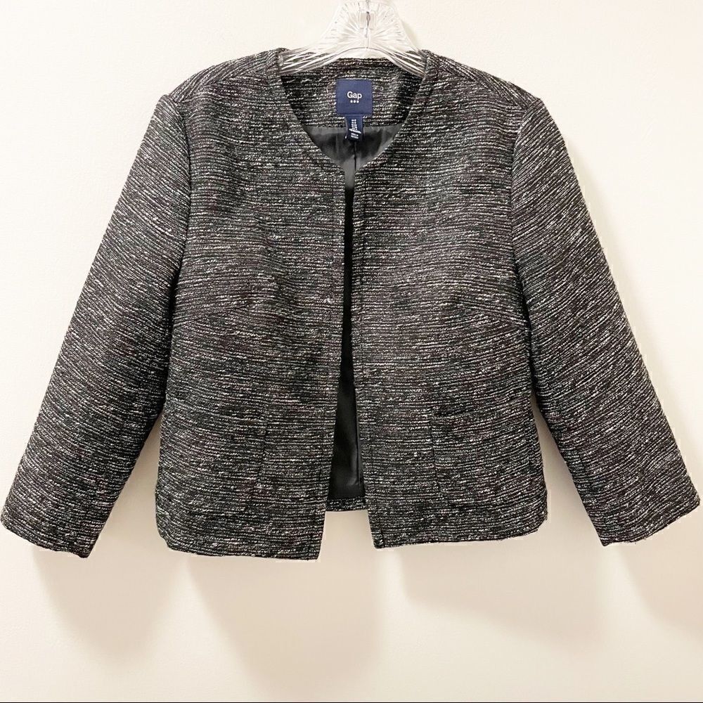 GAP Black Short Tweed Jacket- Size 6